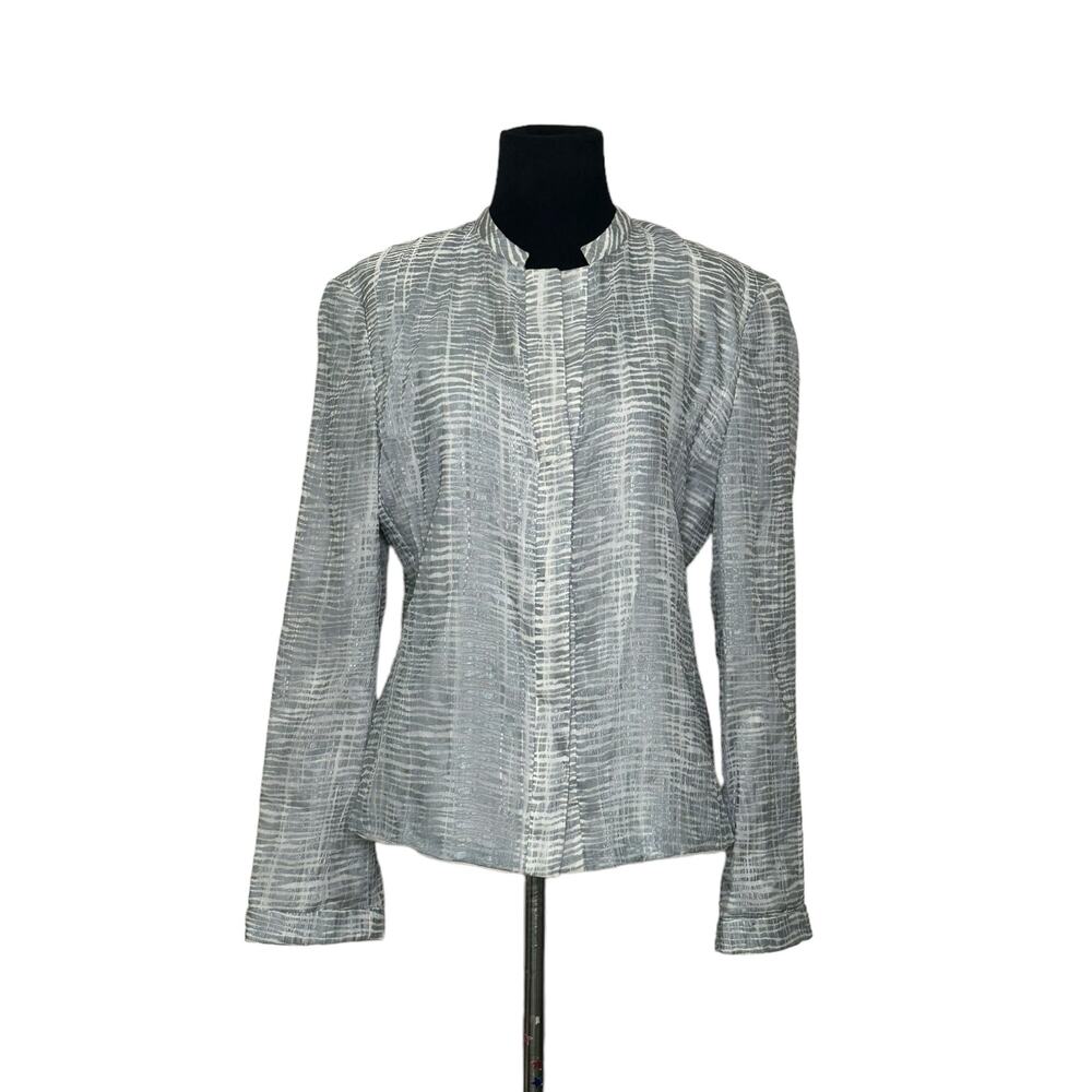 Giorgio Armani Silk Silver Long Sleeves Blazer Size 40 - US Small